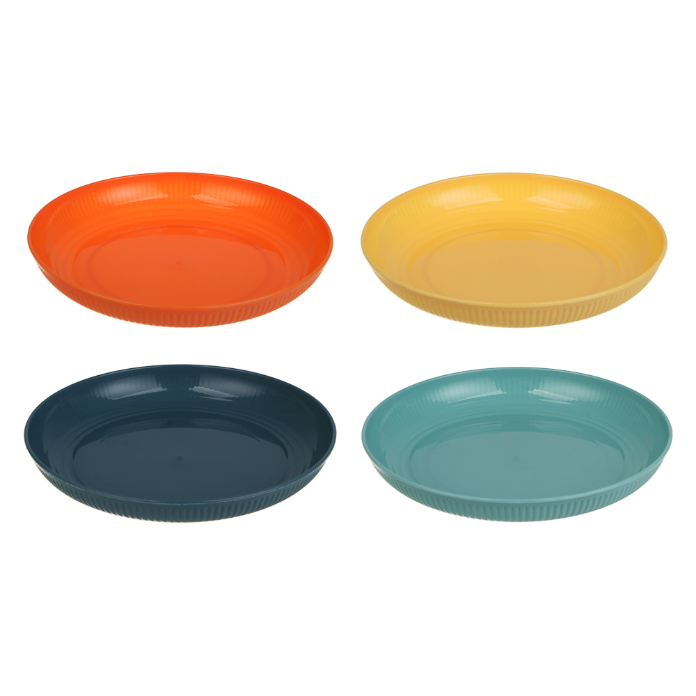 Набор тарелок тм Vetta Яркое лето, 4 шт, 22.5*22.5*3см, полипропилен, арт.№ 861-577