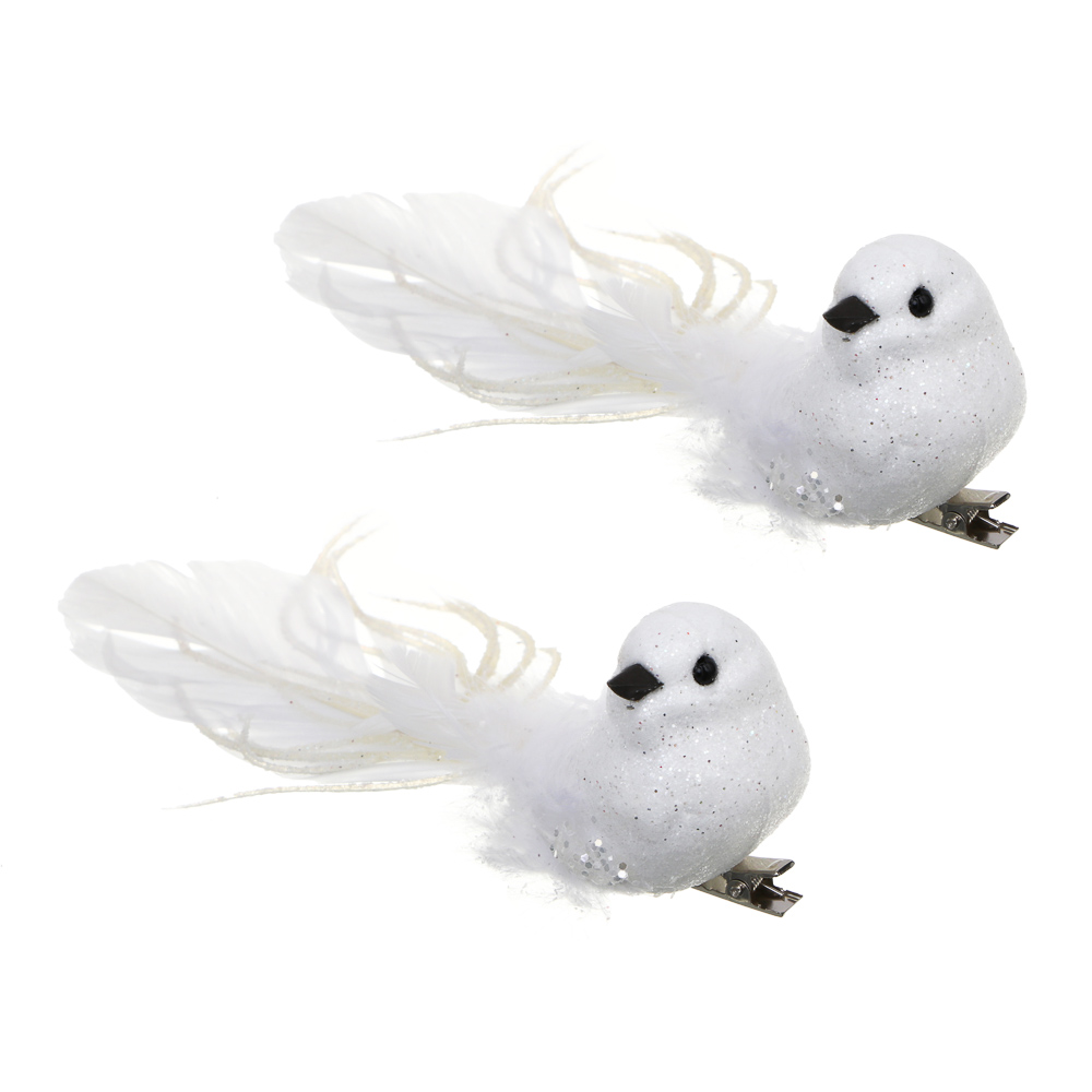 СНОУ БУМ Птицы на прищепке 2шт, 3x14 см, пластик, 26-610, арт.№ 397-444