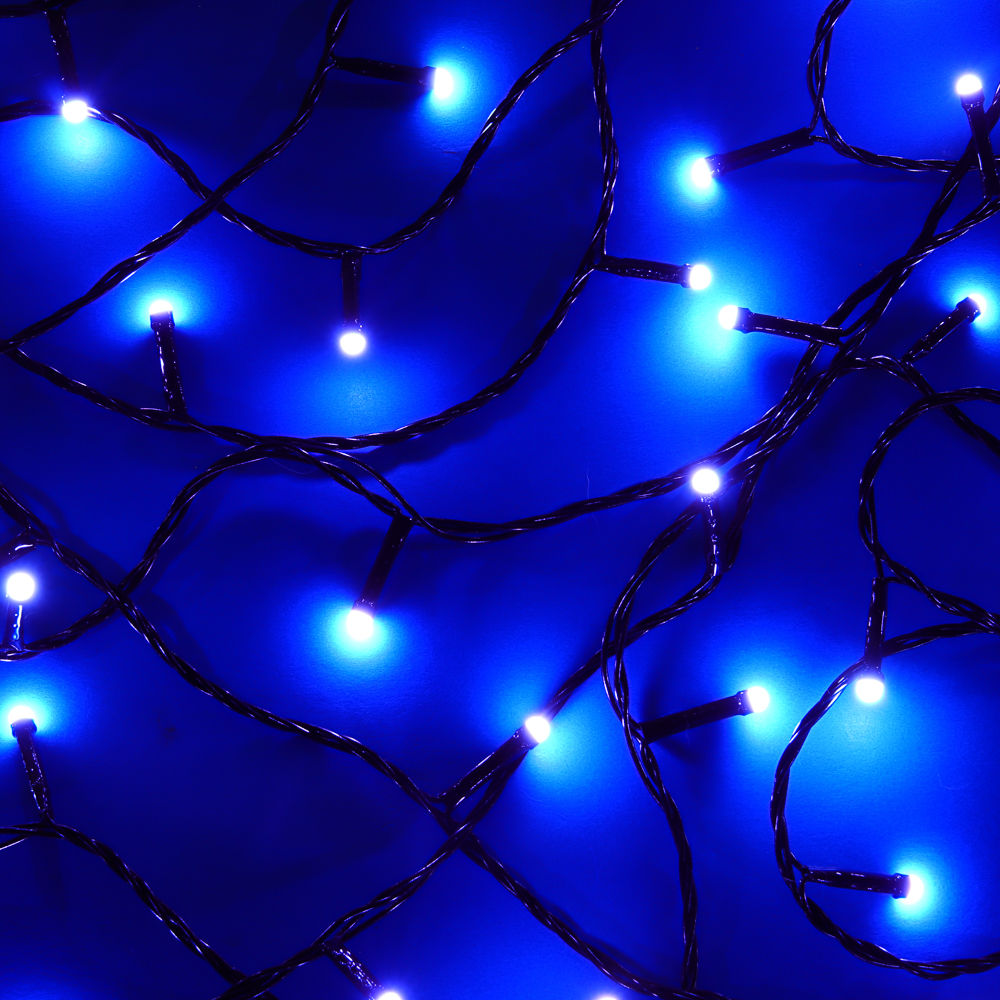 Гирлянда вьюн 20 м СНОУ БУМ, 200 LED ламп, белое свечение (8 режимов), ПВХ чёрный, 220В, арт.№ 384-219