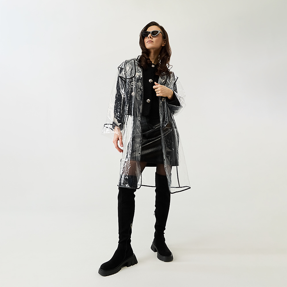 INBLOOM Дождевик прозрачный с окантовкой 100х62см, 130мкм, EVA, арт.№ 188-111