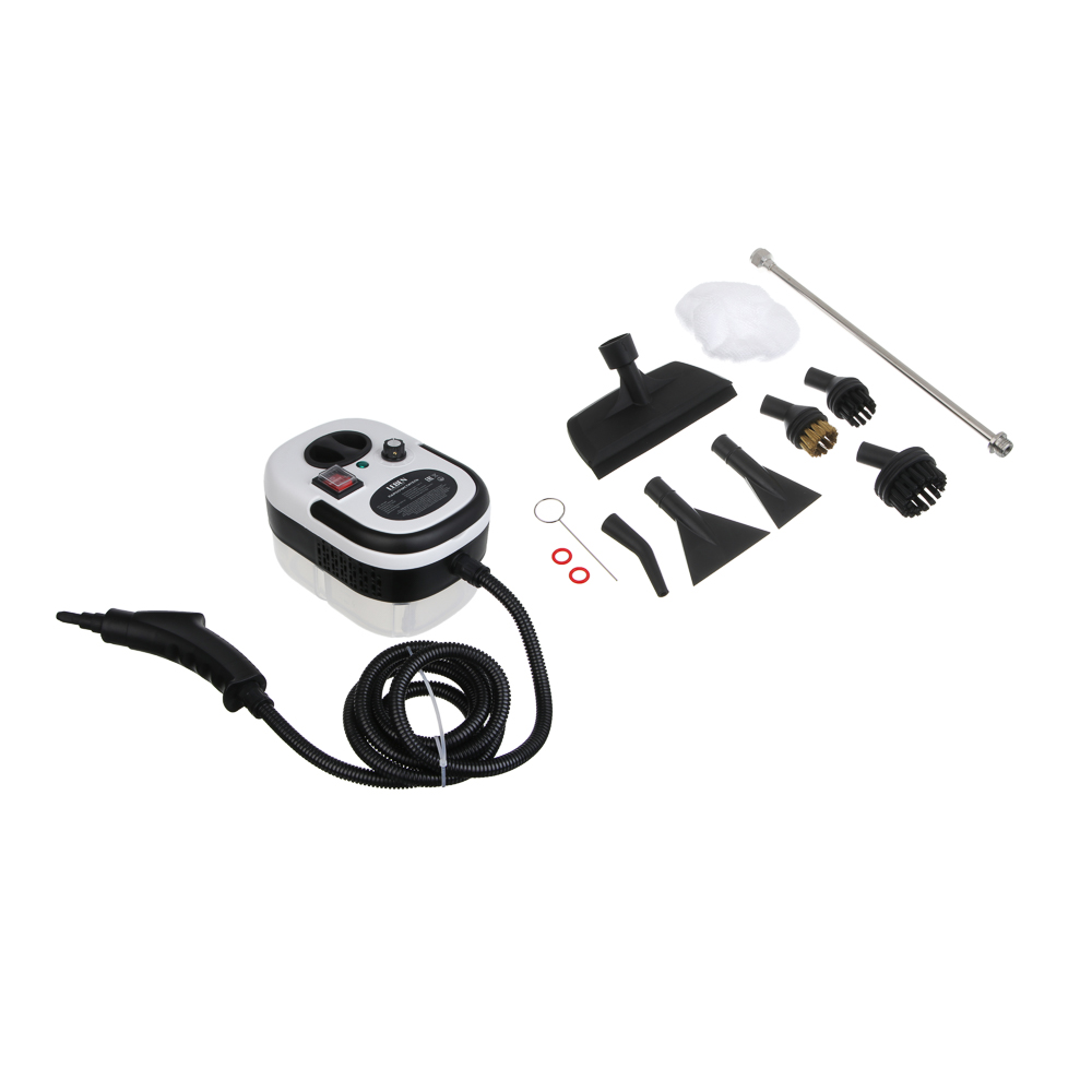 LEBEN Пароочиститель, 1.2л, 2500Вт, 6 режимов, 9 насадок, 220в, арт.№ 249-060