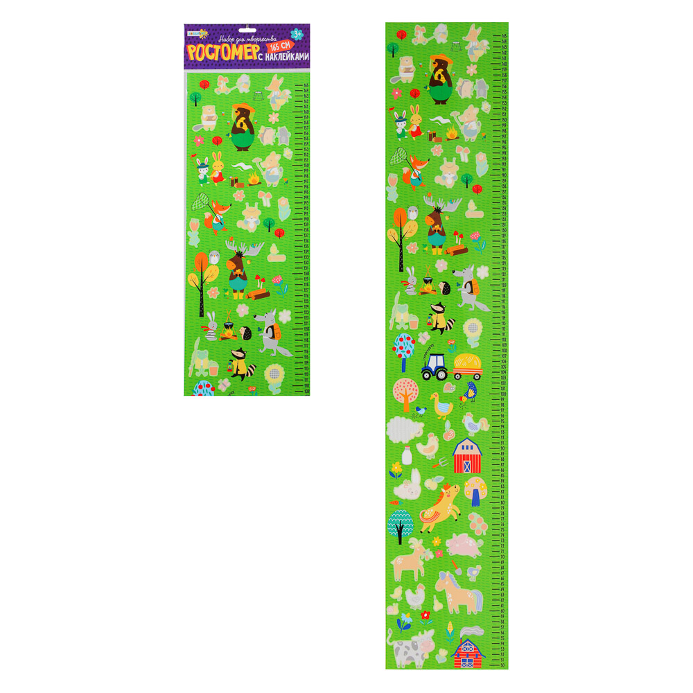 ХОББИХИТ Ростомер DIY с наклейками, картон, 165 см, 2 дизайна, арт.№ 280-007