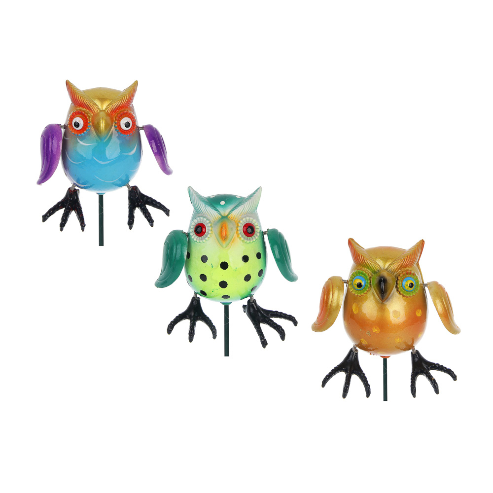 Фигурка на стержне "Сова" тм INBLOOM, 6х10х60см, пластик, металл, арт.№ 153-203