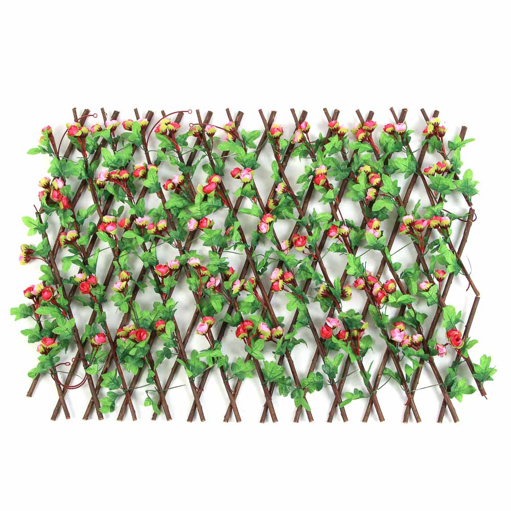 INBLOOM Изгородь с розами 0.43х2м, дерево, пластик, арт.№ 172-108