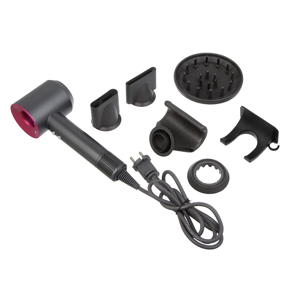 LEBEN Фен для волос, BLDC мотор, 2500 Вт, 3 скорости, 4 темп.режима, 5 насадок, 220В, арт.№ 259-225