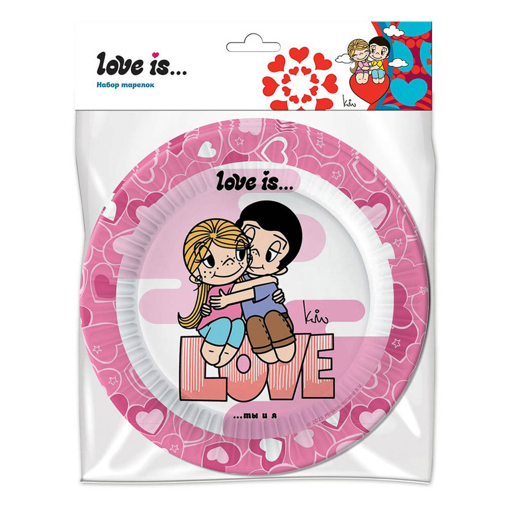 Love is…Набор бумажных тарелок, 6 шт d=180 мм, арт.№ 530-439