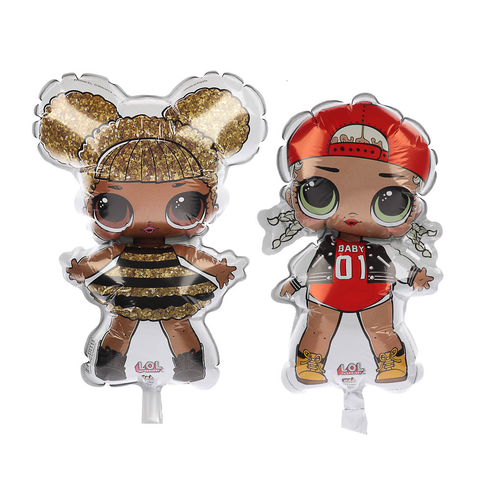 Шар фольгированный мини-фигура на палочке, цвета микс, арт.№ 518-333