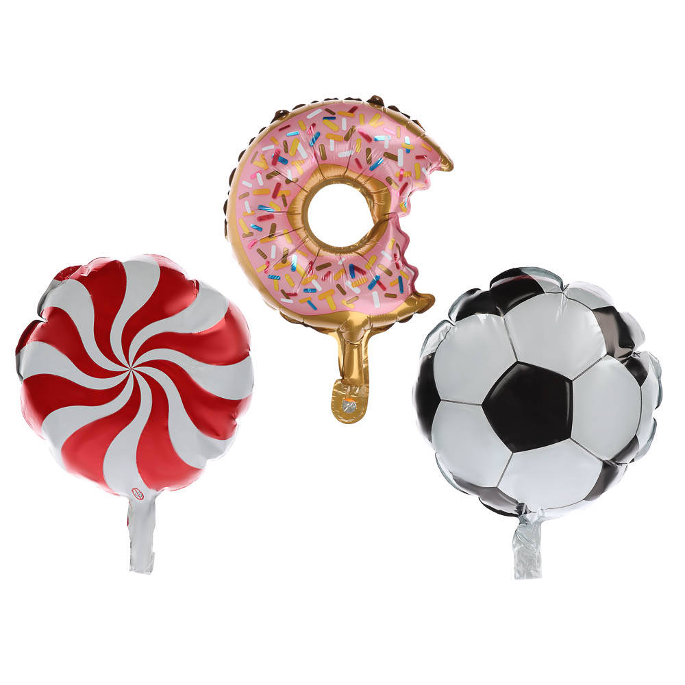 Шар фольгированный мини-фигура на палочке, цвета микс, арт.№ 518-333