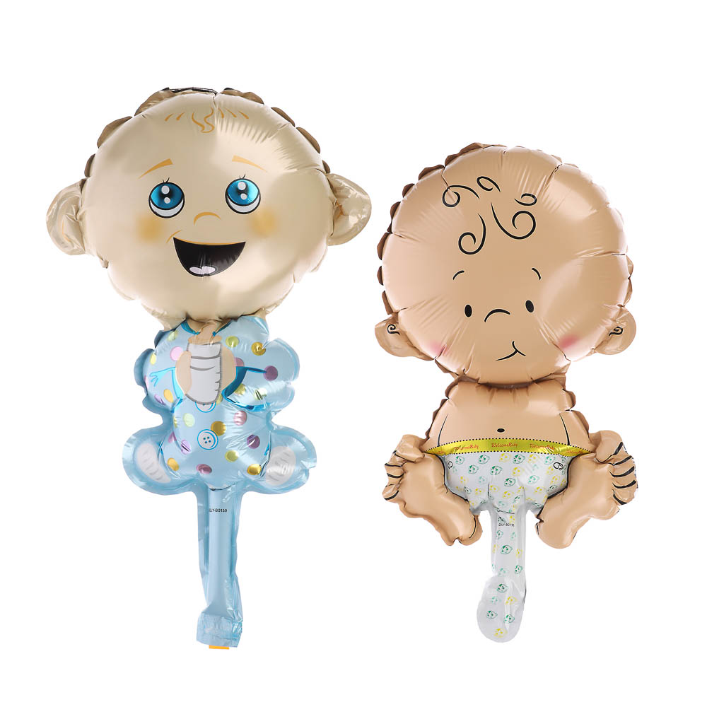 Шар фольгированный мини-фигура на палочке, цвета микс, арт.№ 518-333