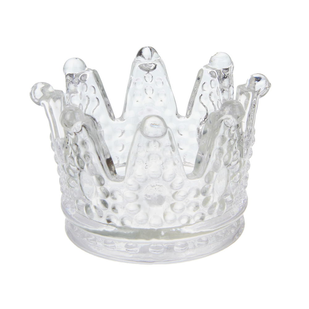 Подсвечник тм LADECOR "Корона" стеклянный, 6х6x5 см, арт.№ 477-266