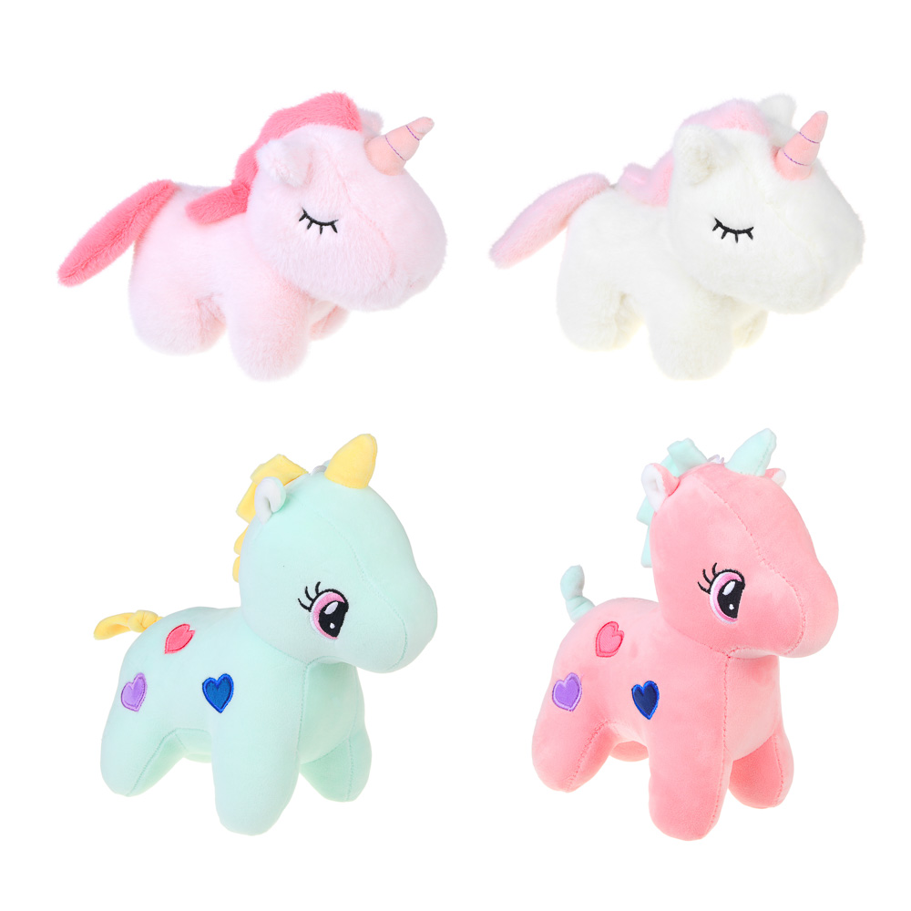 ИГРОЛЕНД Игрушка мягкая "Единорожка" 20 см, полиэстер, 4 диз., арт.№ 264-454