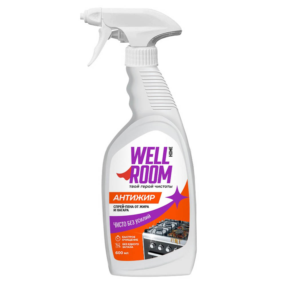 Спрей-пена от жировых загрязнений Wellroom Антижир, 600мл, арт.№ 994-023