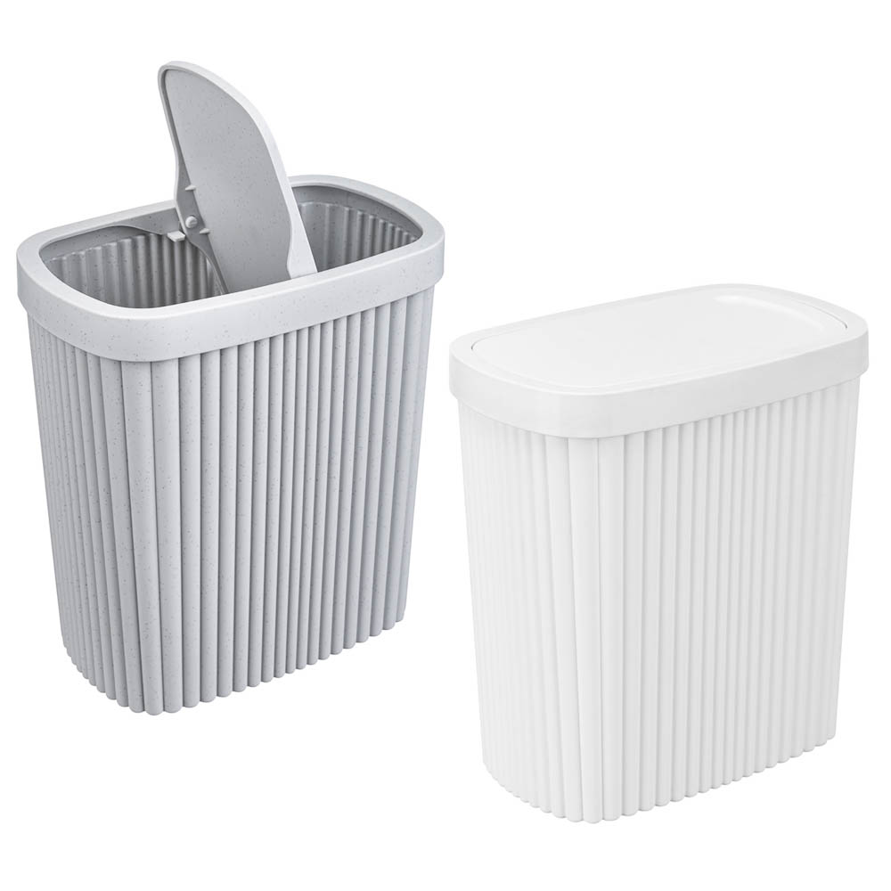 Контейнер для мусора Velvet, 1,9л, 160х100х172мм, полипропилен, белый, серый, арт.№ 463-660