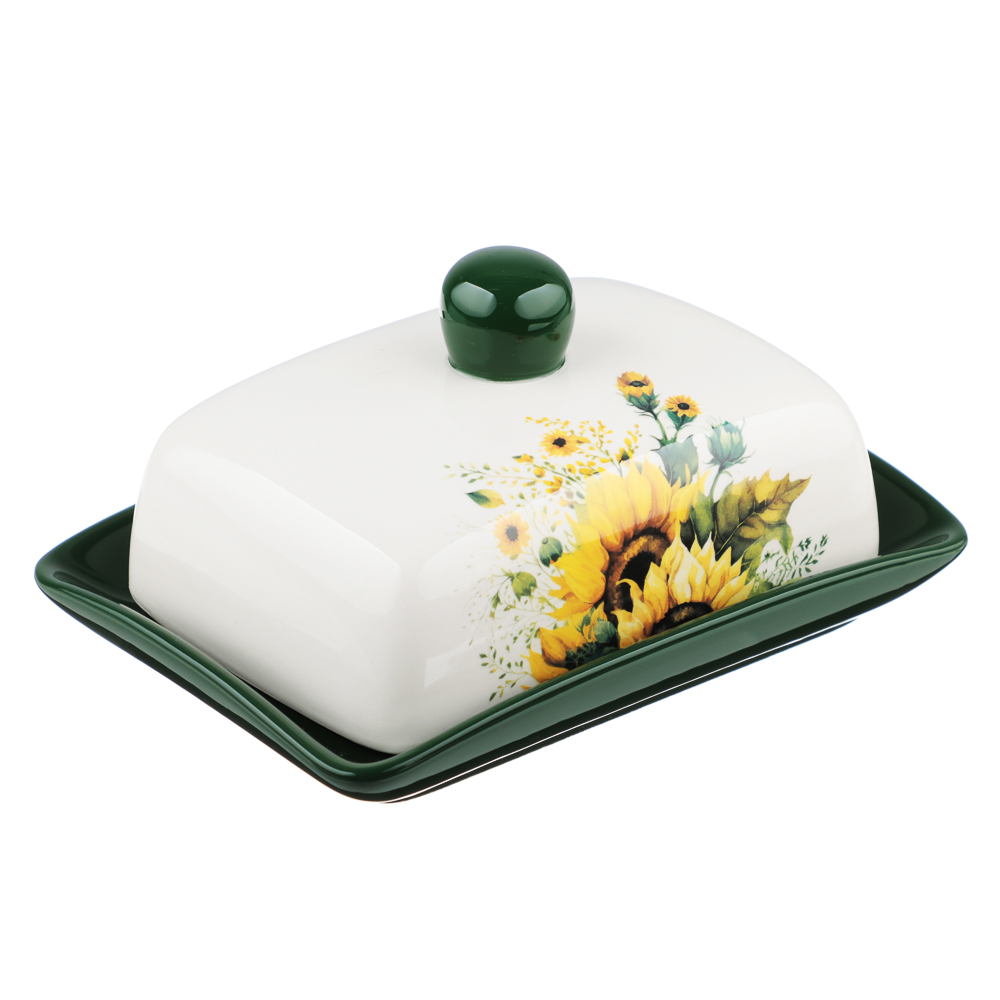 MILLIMI Подсолнухи Масленка, 17х12x8см, керамика, арт.№ 824-658