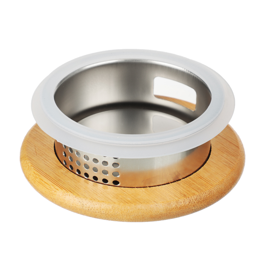 VETTA ЭКО Кувшин 1500мл, с металлическим фильтром, бамбуковая крышка, стекло, арт.№ 850-256