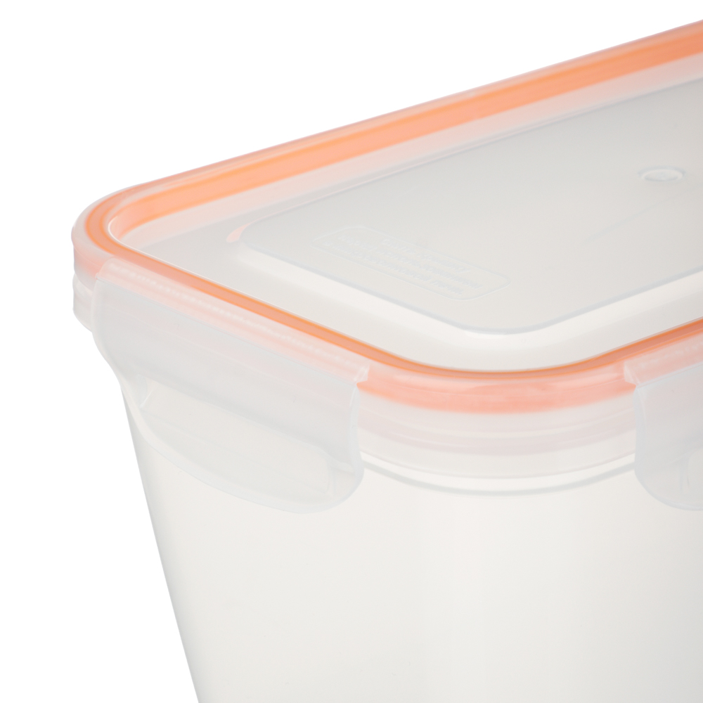 Контейнер пищевой герметичный с защелками 1,4л, прямоугольный конусный, пластик, арт.№ 861-555