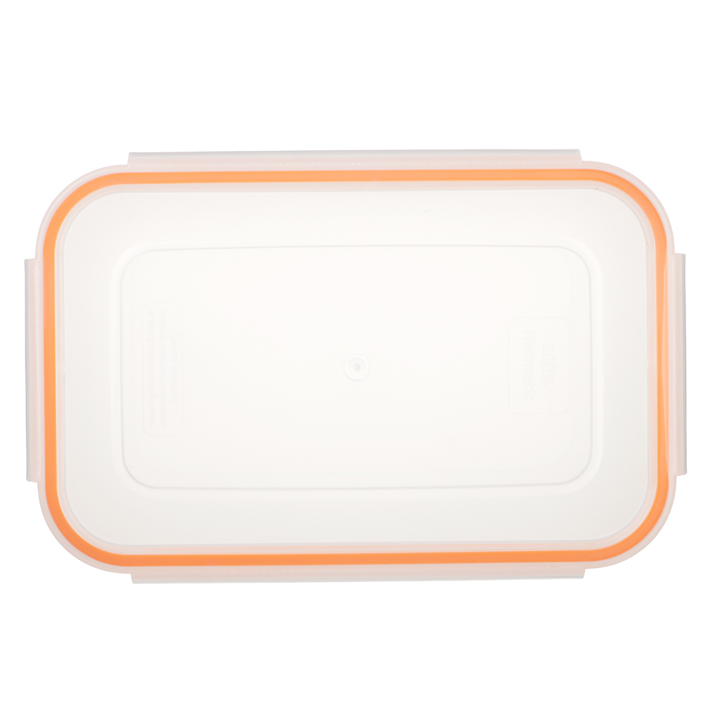 Контейнер пищевой герметичный с защелками 1,4л, прямоугольный конусный, пластик, арт.№ 861-555