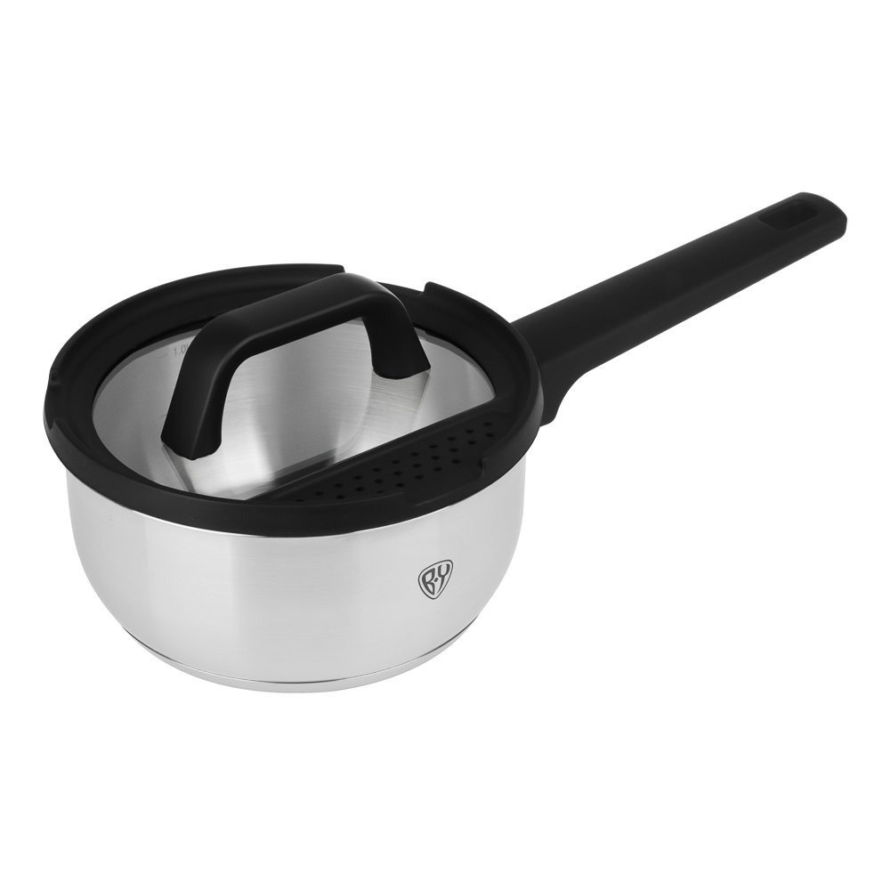 BY COLLECTION Inta Набор посуды кухонной 7пр, кастрюли 5л; 3л; ковш 1,5л; сковорода 24см, нерж.сталь, арт.№ 822-290