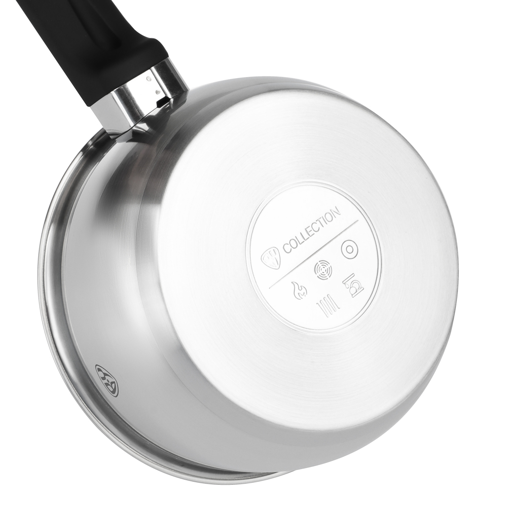 BY COLLECTION Inta Набор посуды кухонной 7пр, кастрюли 5л; 3л; ковш 1,5л; сковорода 24см, нерж.сталь, арт.№ 822-290