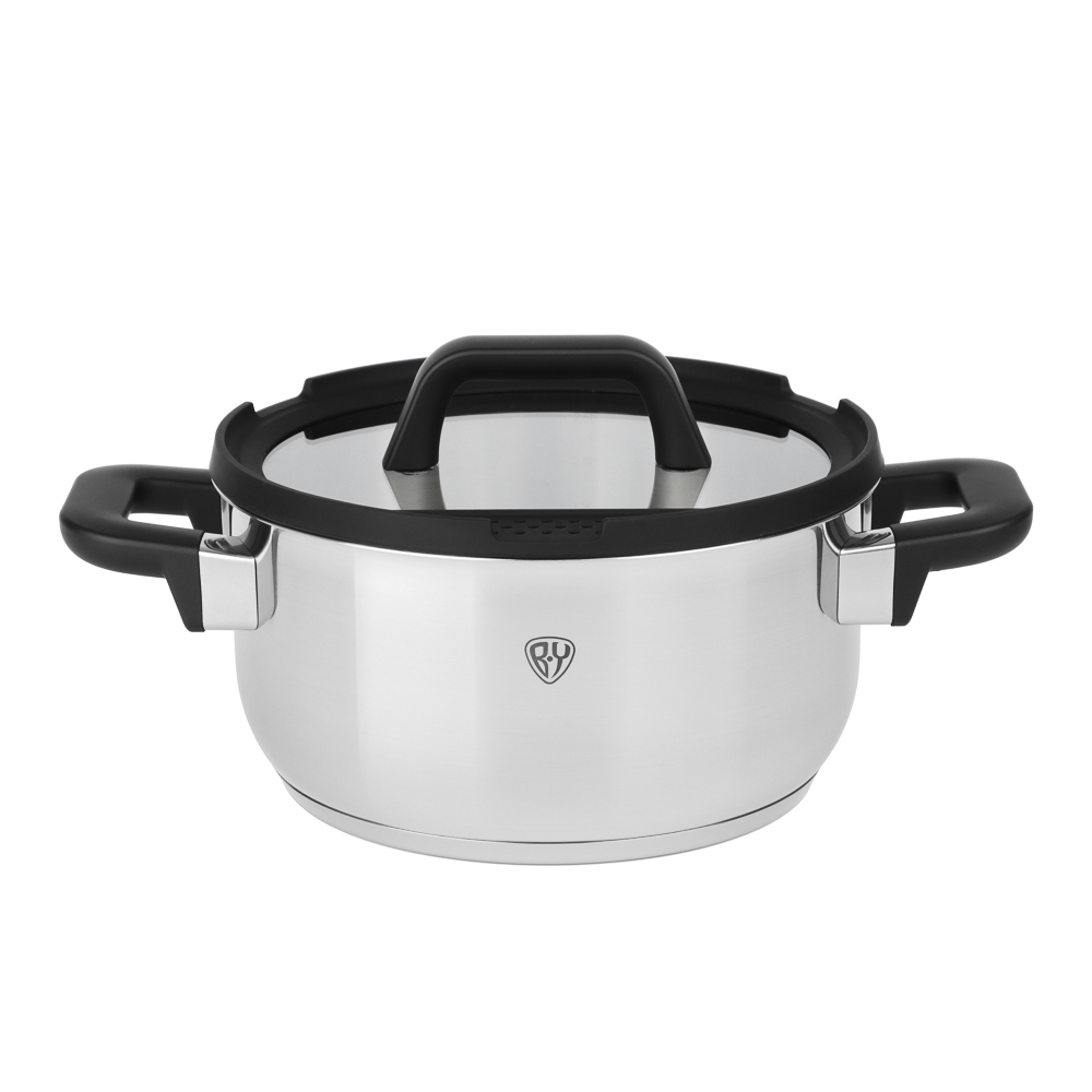 BY COLLECTION Inta Набор посуды кухонной 7пр, кастрюли 5л; 3л; ковш 1,5л; сковорода 24см, нерж.сталь, арт.№ 822-290