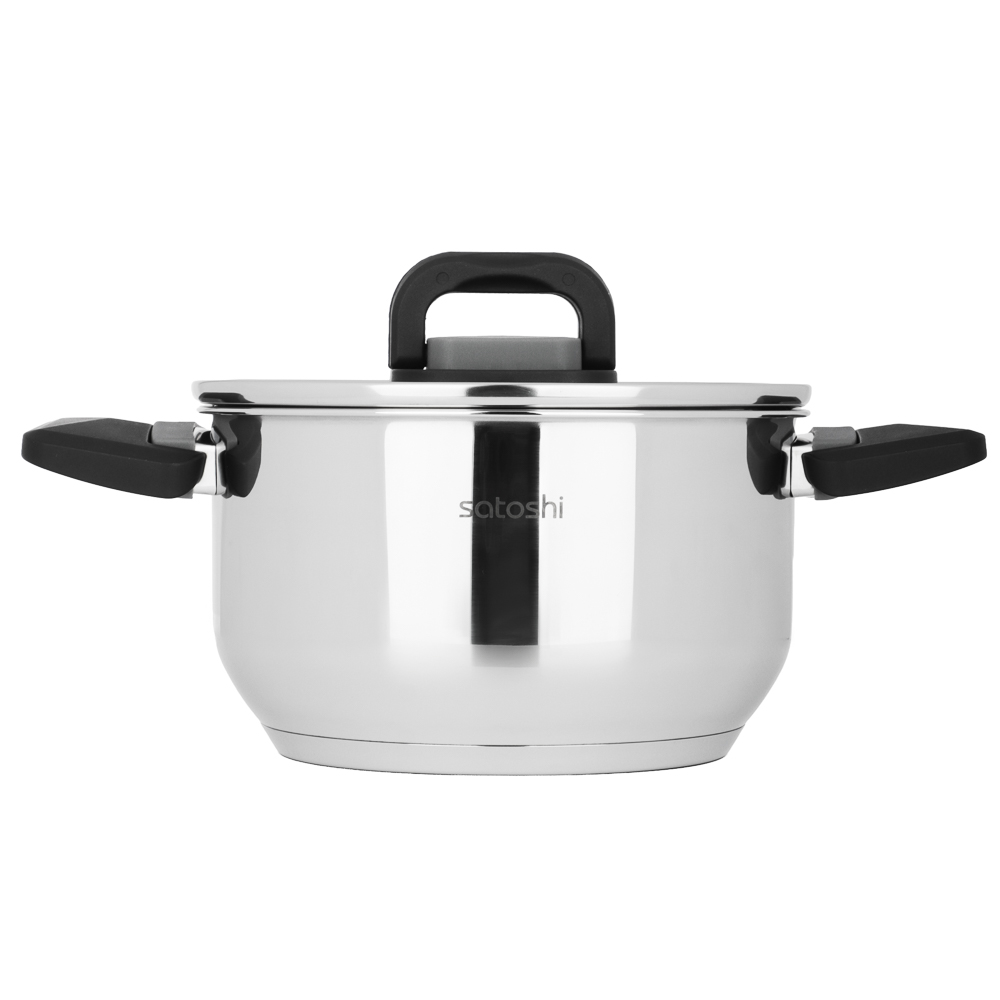 Кастрюля тм SATOSHI Манн 18х10,5см. 2,4л. со стекл. крышкой, индукция, арт.№ 822-299