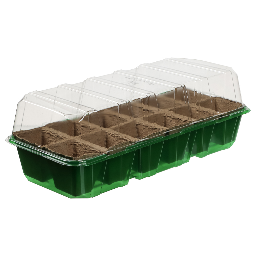 Мини-парник с торфяными горшочками, зеленый, арт.№ 165-033