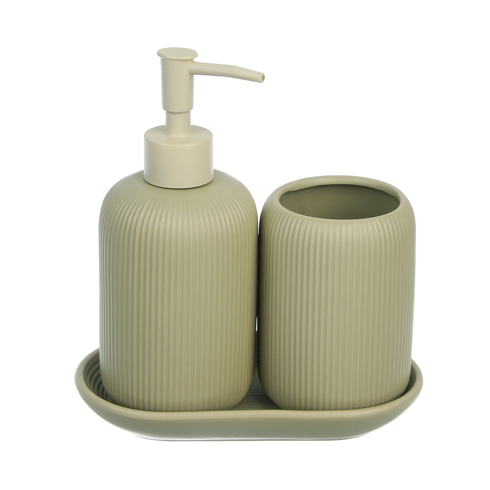 Стакан для ванной комнаты тм VETTA Монтана, доломит, оливковый, 7,5х7,5х10,5см, арт.№ 463-616