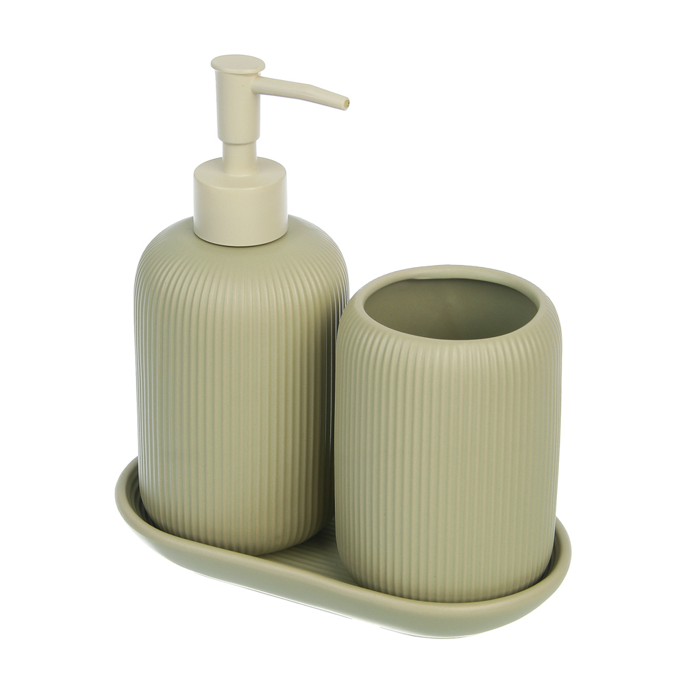 Стакан для ванной комнаты тм VETTA Монтана, доломит, оливковый, 7,5х7,5х10,5см, арт.№ 463-616