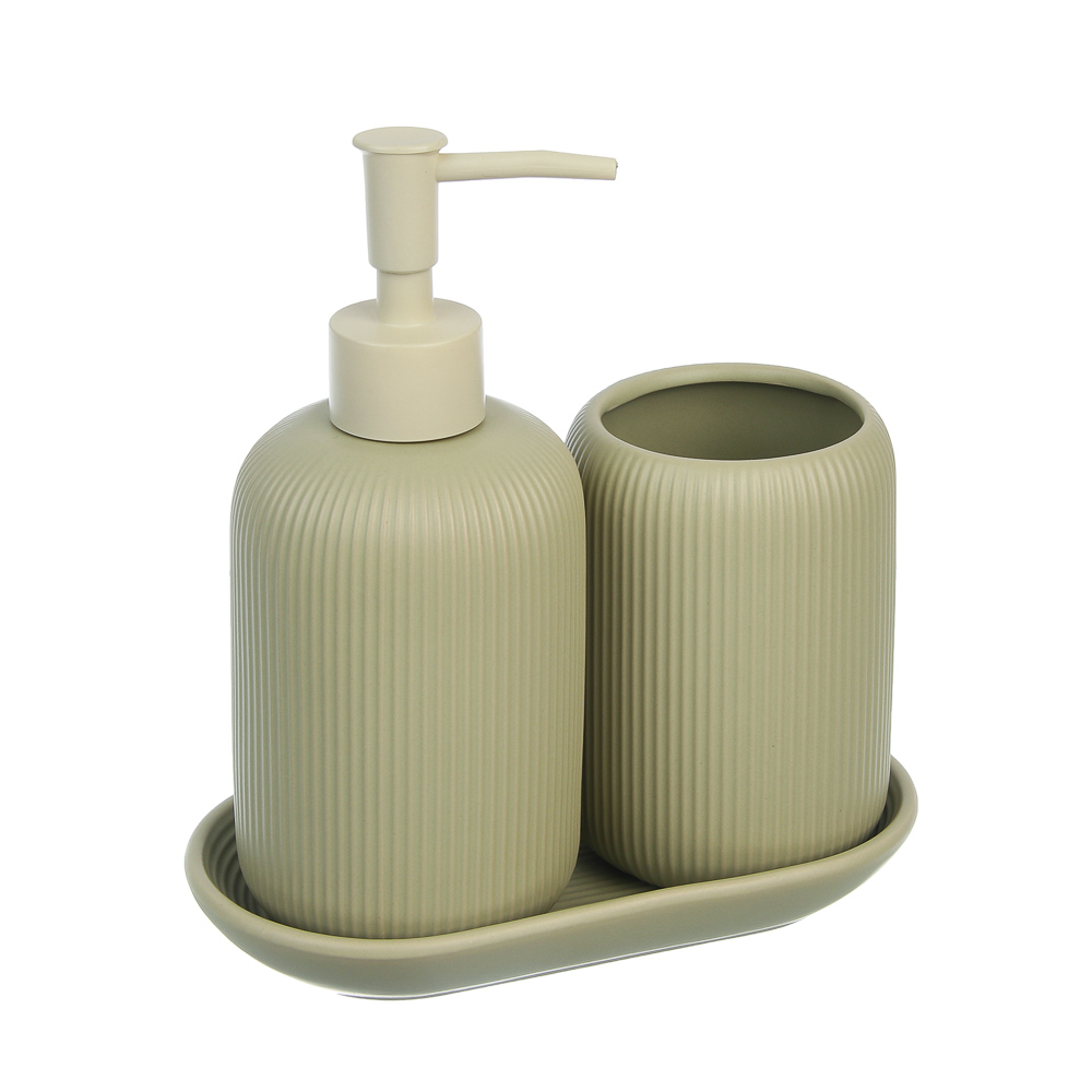 Подставка для набора в ванную комнату тм VETTA Монтана, доломит, оливковый, 16,5x9,2x2,5см, арт.№ 463-593