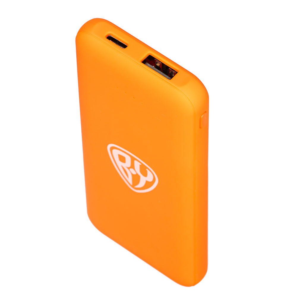 Аккумулятор мобильный BY 5000мАч, USB, 2А, прорезиненное покрытие, пластик,5 цветов, НдП, арт.№ 031-024