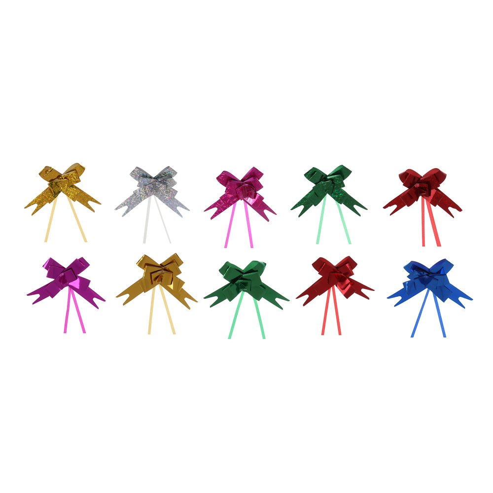 Набор складных бантов 10 шт, диаметр 4 см, ПП, 2 вида, арт.№ 505-150