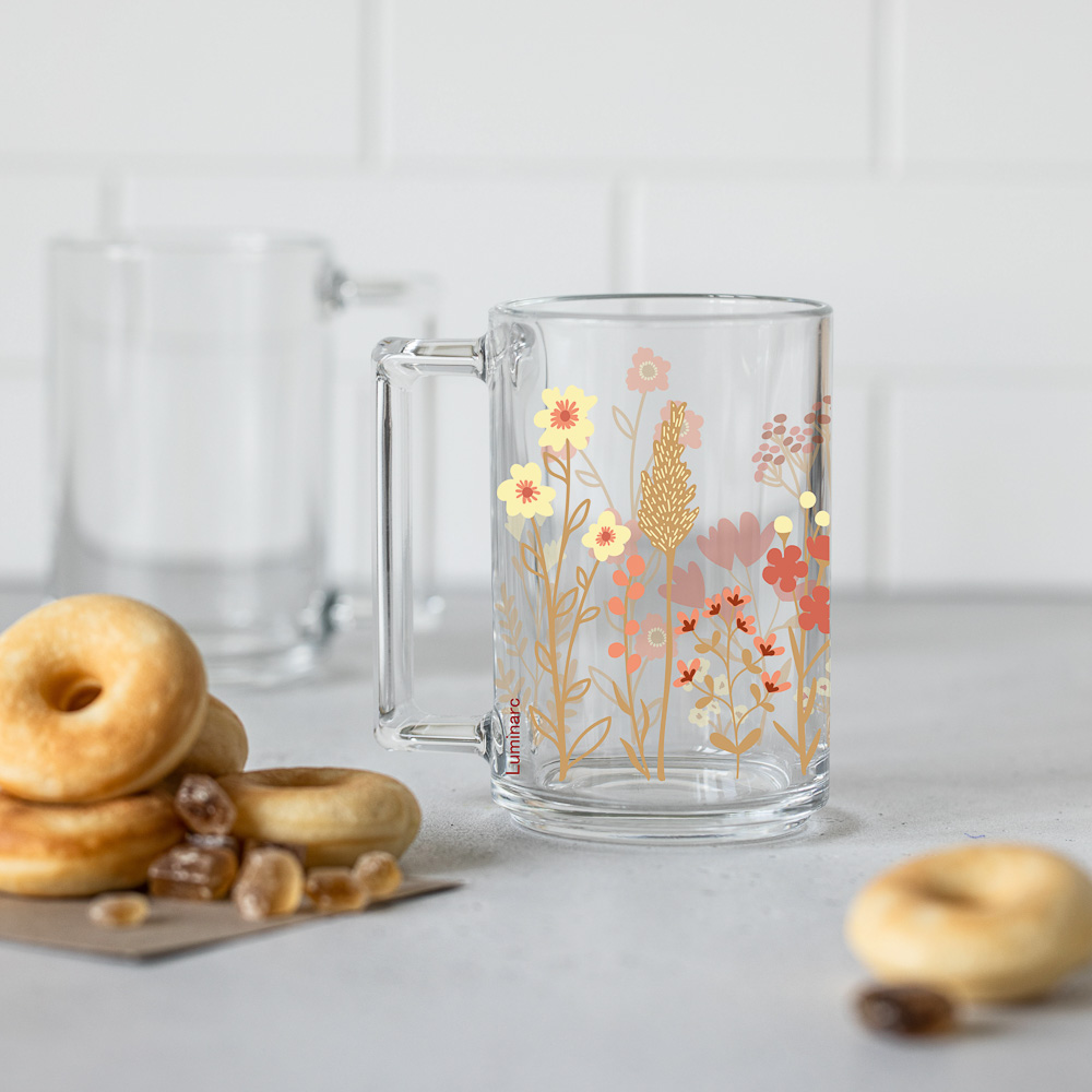 LUMINARC Кружка Миль флёр, 320 мл, стекло, 2 дизайна, арт.№ 806-538