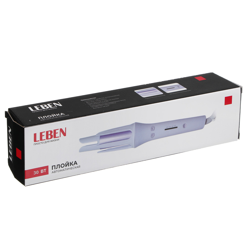 LEBEN Плойка автоматическая для локонов, 30Вт, d=32мм, керамическое покрытие, 220В, арт.№ 211-022