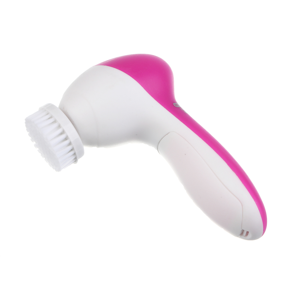 LEBEN Массажер для лица и тела, 2 скорости, набор насадок, 2xАА (не в компл.), розовый, арт.№ 192-087