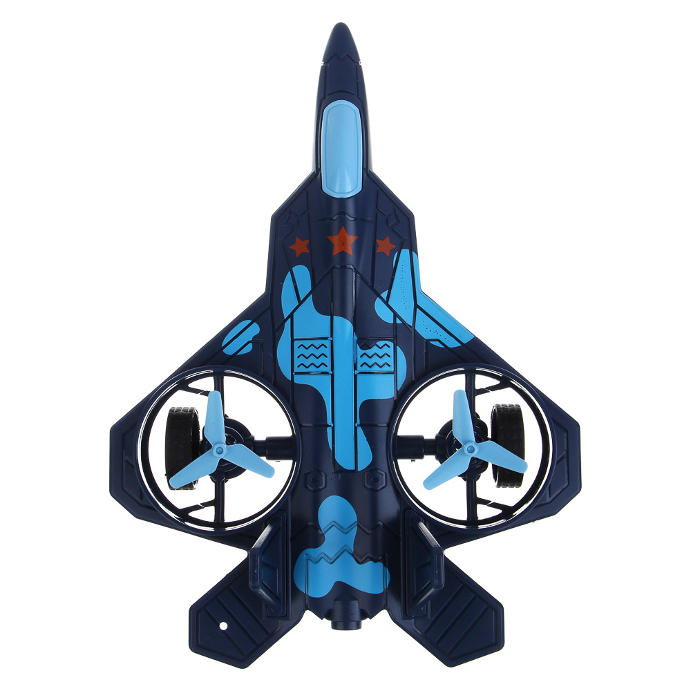Истребитель инерционный ИГРОЛЕНД, свет, лопасти крутятся, 3хAG13, ABS, 21х15,2х6,5 см, 4 дизайна, арт.№ 292-440