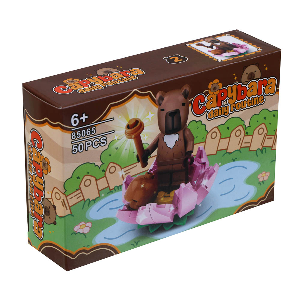 ИГРОЛЕНД Конструктор "Мир Капибарчиков", 14,5х4х9,5 см, ABS, 6 видов, арт.№ 858-067