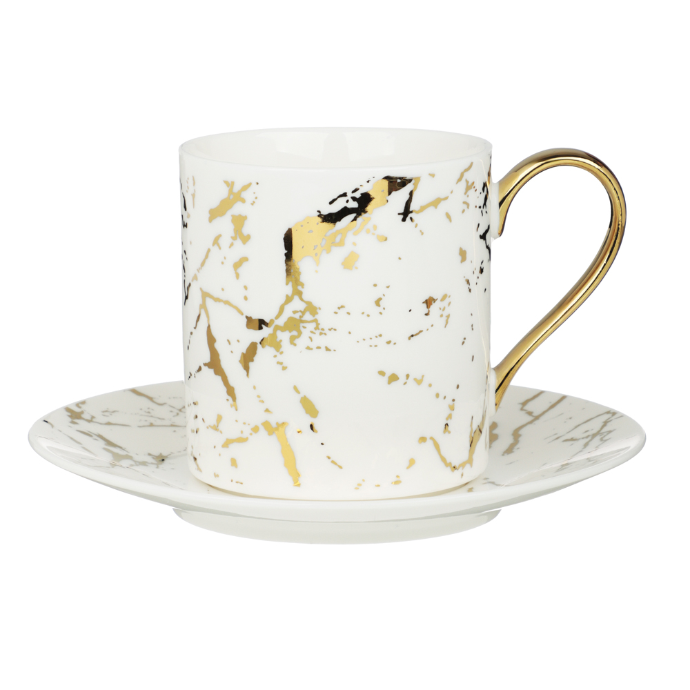 MILLIMI Марбл голд Набор чайный 4 пр., 240мл, 14,5см, фарфор, арт.№ 802-490