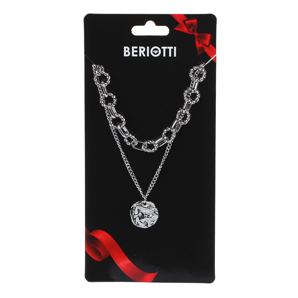 BERIOTTI Украшение шейное, биж.сплав, 41-43см, 3 дизайна, арт.№ 316-361