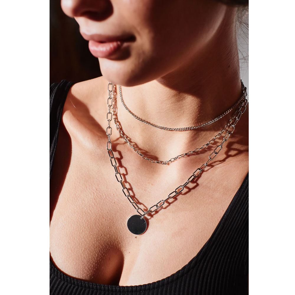 BERIOTTI Украшение шейное, биж.сплав, 41-43см, 3 дизайна, арт.№ 316-361