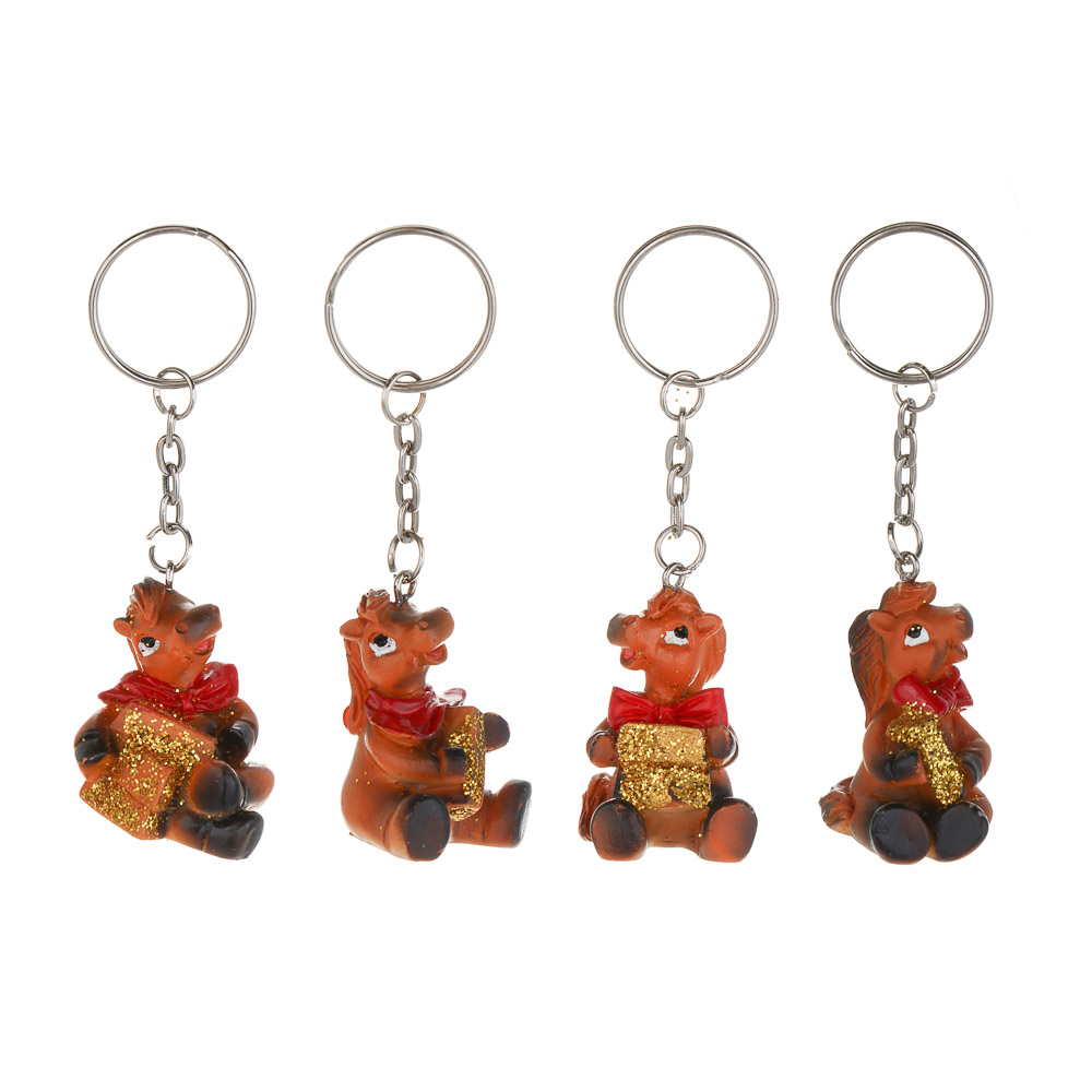 СНОУ БУМ Брелок лошадь 4,5 см, полистоун, 4 дизайна, арт.№ 705-012