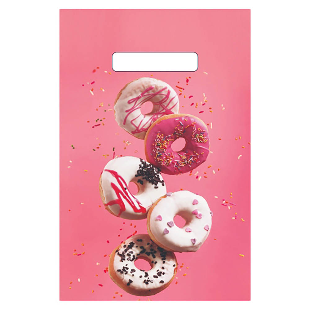 Пакет "Пончики" с вырубной неусиленной ручкой 20x30см, арт.№ 568-279