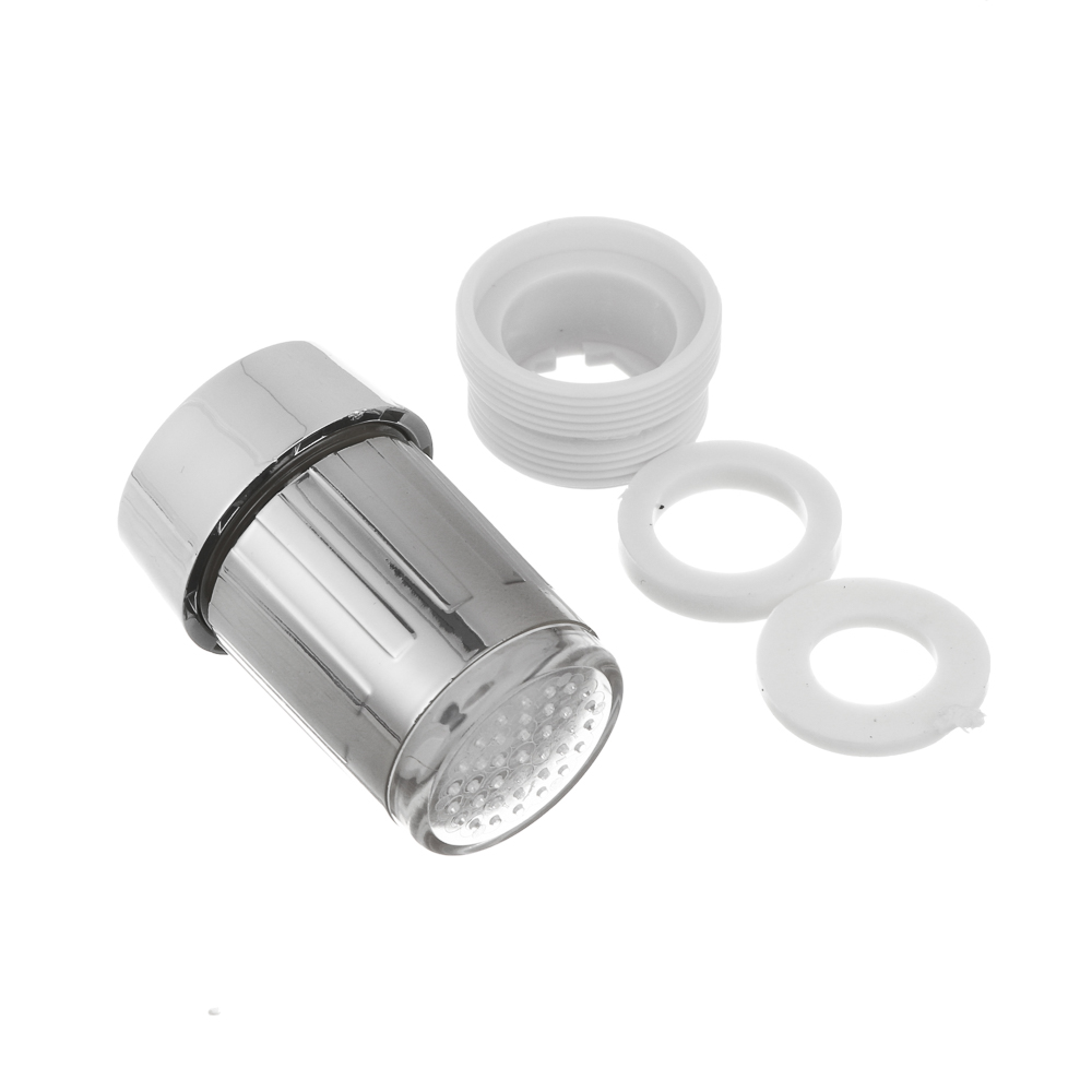 Аэратор-насадка для смесителя, LED, 3 цвета, пластик, хром, арт.№ 565-142