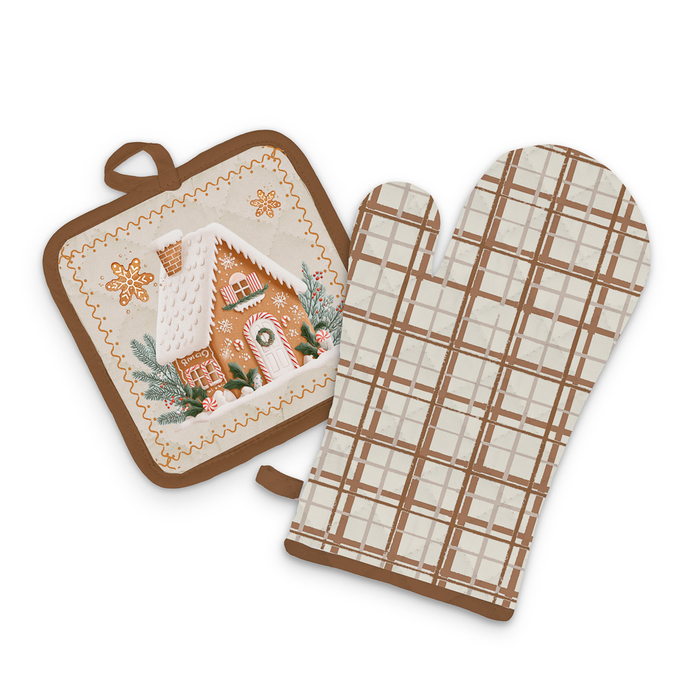 Комплект прихваток 2шт тм PROVANCE Пряня, 17х17, 17х27, 100% полиэстер, 4 дизайна, арт.№ 492-310