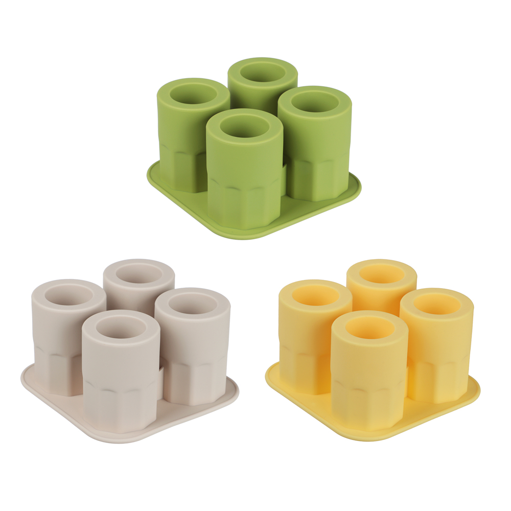 VETTA Форма силиконовая для льда 4 ячейки 12,5х12,5х7см, "Рюмка", 3 цвета, арт.№ 856-209