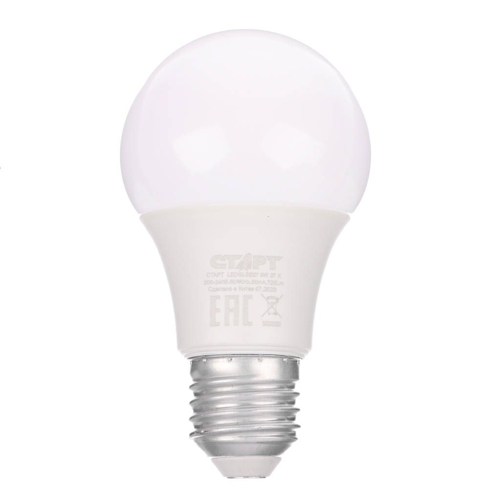 Лампа светодиодная СТАРТ 9 Вт, E27, 800 Лм, 2700 К, форма груша, арт.№ 925-089