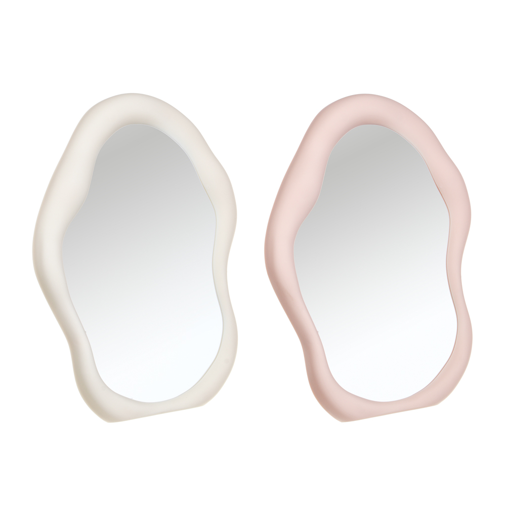 ЮНИLOOK Зеркало настольное фигурное пластик, стекло, 24,5х17,5см, 2 цвета, арт.№ 301-266