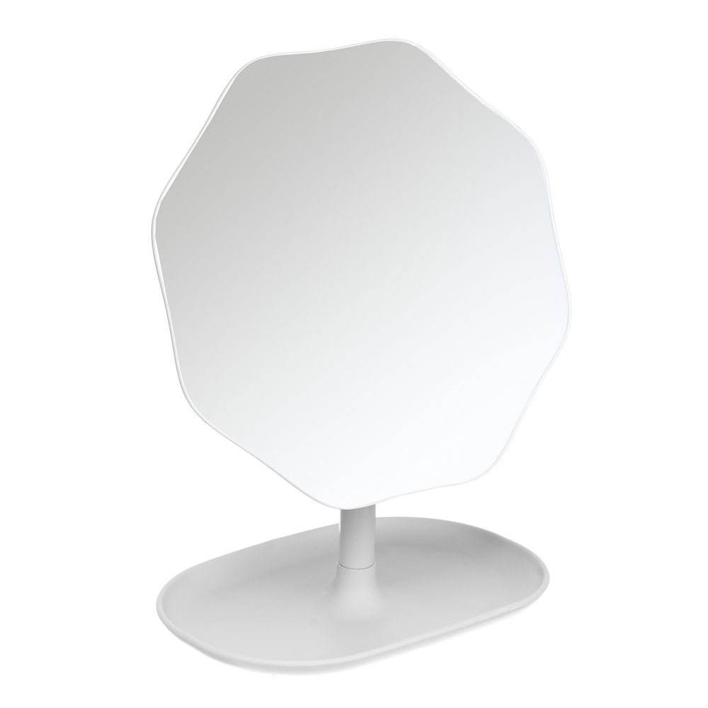 ЮНИLOOK Зеркало настольное с подставкой, пластик, стекло, высота 21 см, диаметр 16 см,  2 цвета, арт.№ 301-269