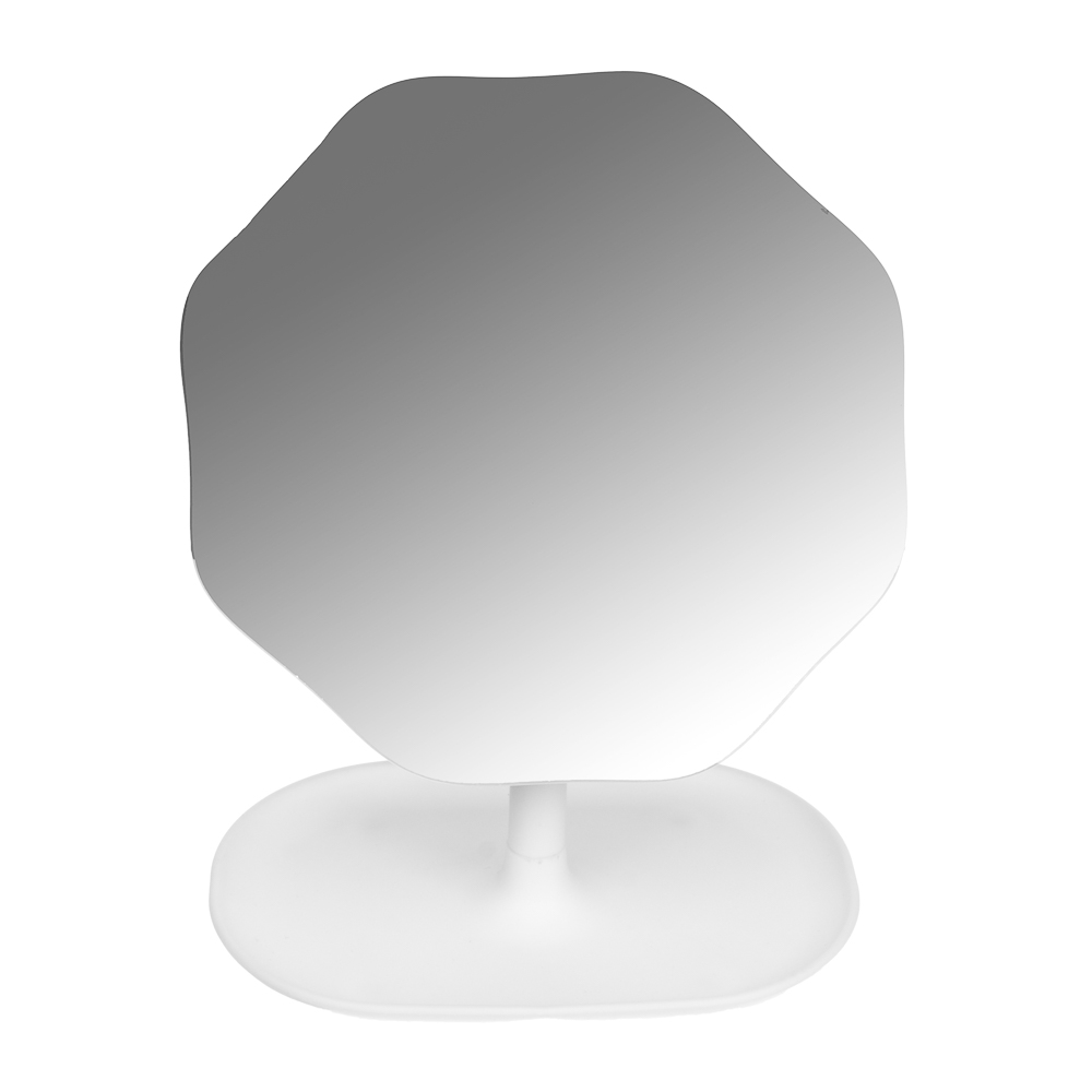 ЮНИLOOK Зеркало настольное с подставкой, пластик, стекло, высота 21 см, диаметр 16 см,  2 цвета, арт.№ 301-269