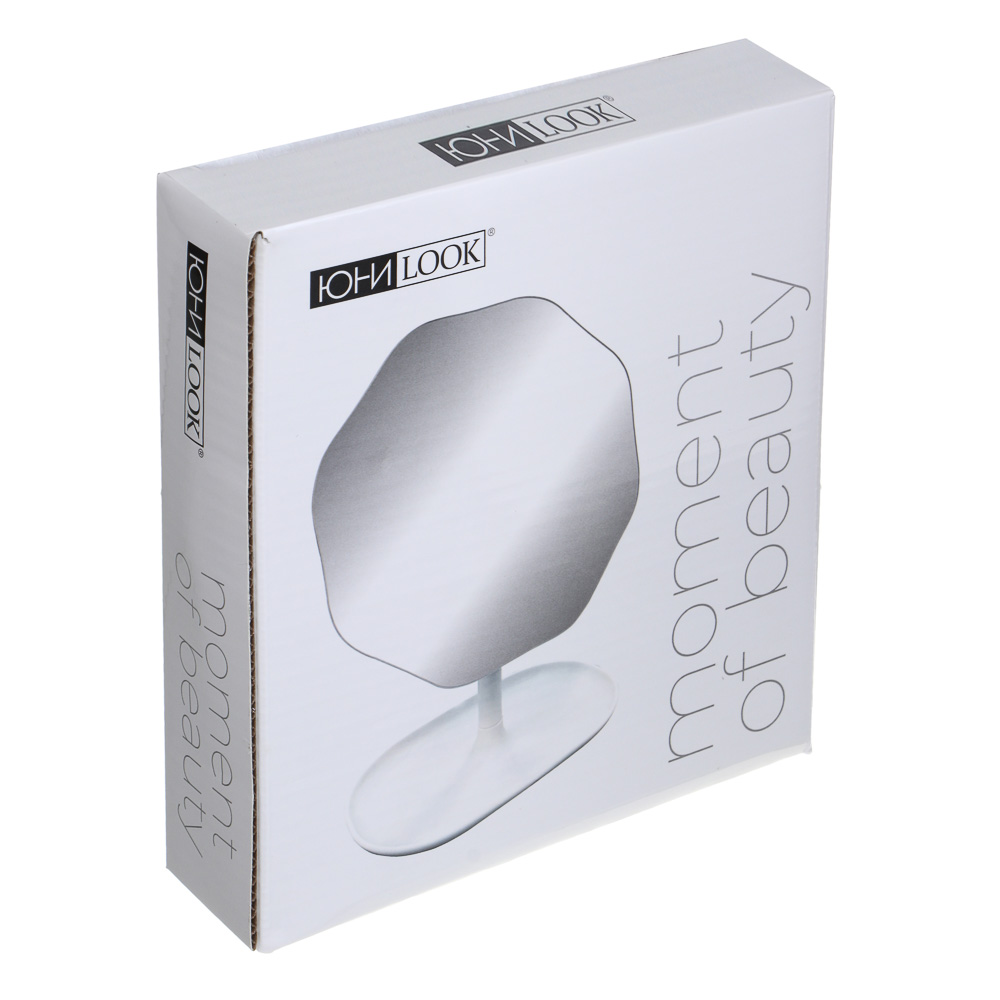 ЮНИLOOK Зеркало настольное с подставкой, пластик, стекло, высота 21 см, диаметр 16 см,  2 цвета, арт.№ 301-269