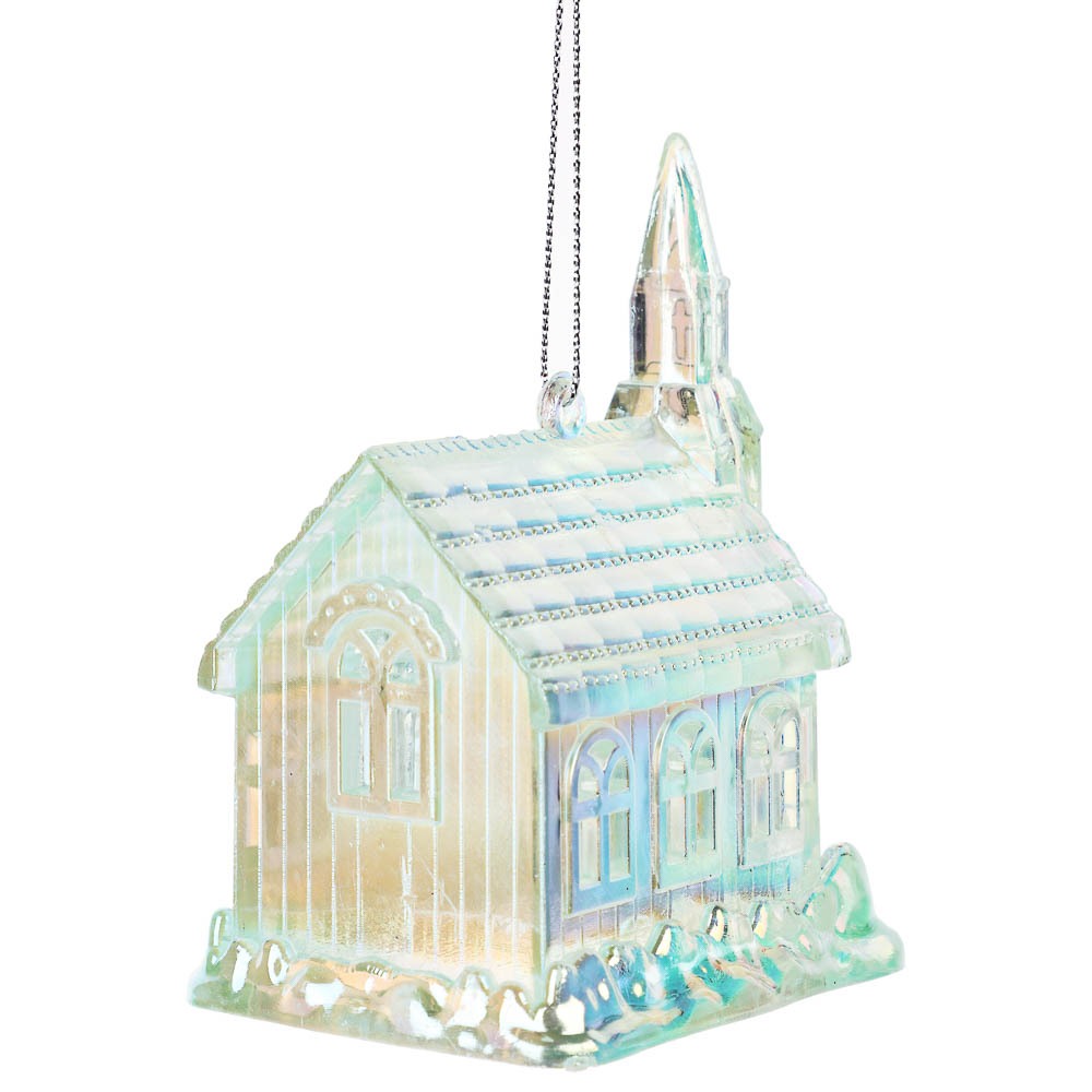 СНОУ БУМ Подвеска декоративная "Домик", 7.5х5.5х9.5 см, акрил, зеленый, арт.№ 397-448
